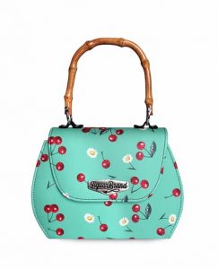 Daisy Cherries Green Retro Handbag_1